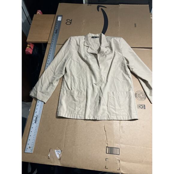 Sag Harbor Vintage‎ Linen Blend Blazer Large, One Button Jacket, Classic Blazer - Picture 1 of 10